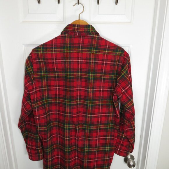 Vintage Woolrich Jacket Men's Medium Red Plaid Wool Shirt Jac Coat 70s CPO - Picture 4 of 6